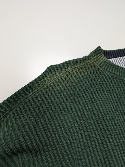 Pull Tommy Hilfiger vintage vert foncé écusson doré homme XL/XXL