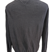Pull Tommy Hilfiger Homme Col V Marine & Gris - 100% Coton - Taille M
