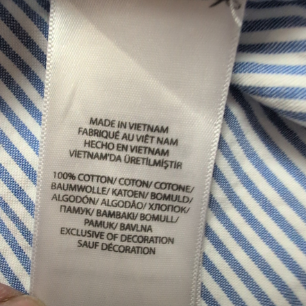 Chemise Ralph Lauren S Bleue Rayures Logo Bleu Manches Courtes