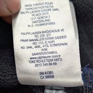 Sweat Polo Ralph Lauren M Bleu Marine Rayures Grises Logo Blanc Col Rond