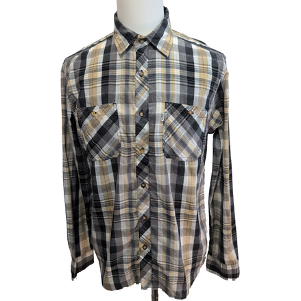 Chemise Levi's Vintage Carreaux Jaune / Noir Taille M manches longues