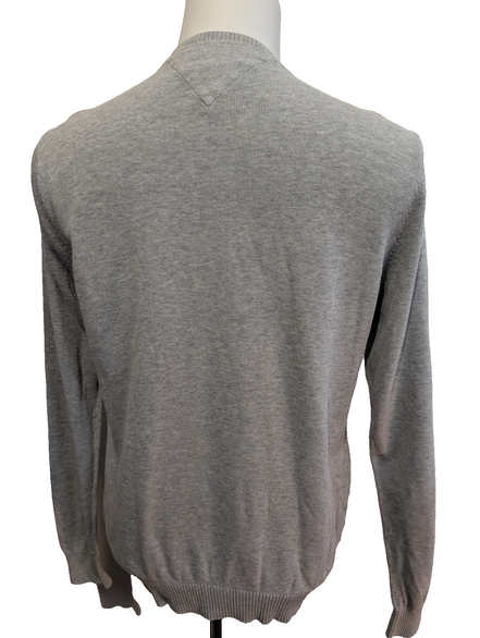 Pull Fin Tommy Hilfiger Gris Chiné Col Rond - Taille S