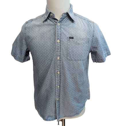 Chemise Polo Ralph Lauren L 14-16 Ans Bleu Étoiles Effet Jean Manches courtes