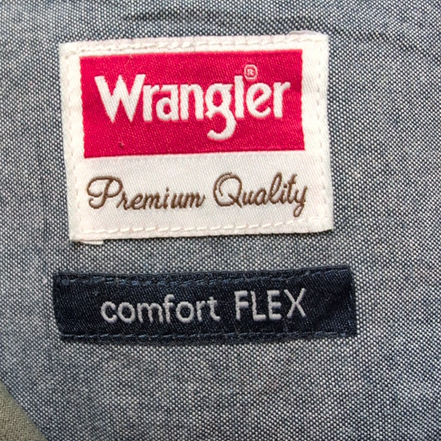 Chemise Wrangler Comfort Flex Stretch Vert Kaki avec Poches Taille L