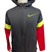 Veste à capuche Nike Noir Jaune Fluo Rouge Taille S/M (Mesures réelles)