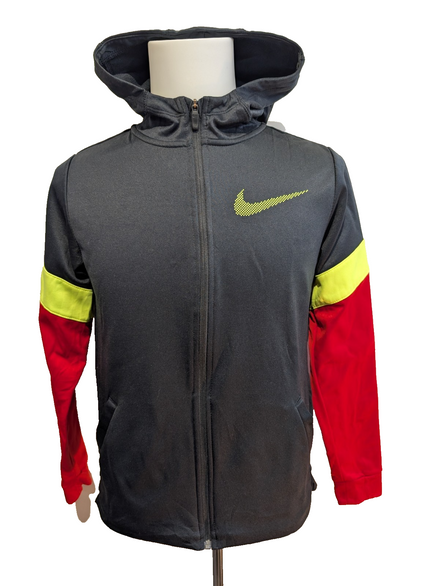 Veste à capuche Nike Noir Jaune Fluo Rouge Taille S/M (Mesures réelles)