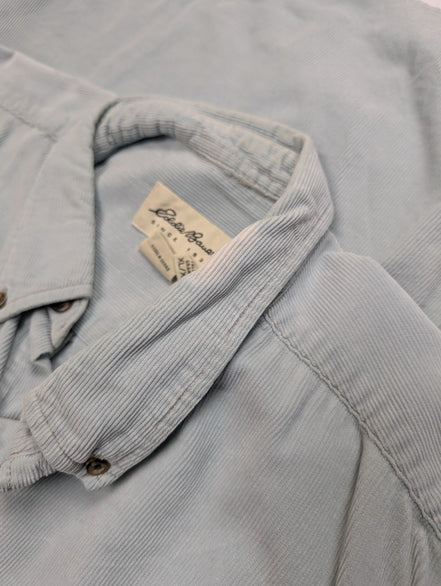 Chemise EDDIE BAUER T.XL TALL Velours Côtelé Vert Pâle Vtg