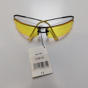 Lunettes de soleil Y2K Branche fine Métal Noir Mat Rectangulaire Jaune