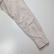 Chemise Ralph Lauren L Oxford Bordeaux clair à Rayures Vintage Manches courtes