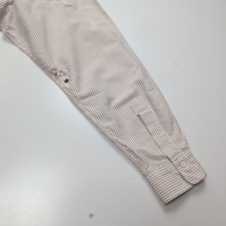 Chemise Ralph Lauren L Oxford Bordeaux clair à Rayures Vintage Manches courtes