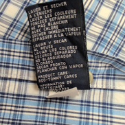 Chemise Tommy Hilfiger à Carreaux Bleu et Blanc Manches Longues 1 Poche - T.XL