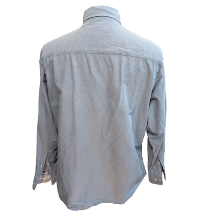 Chemise Pendleton L Bleu Uni Oxford 100% Coton Manches Longues