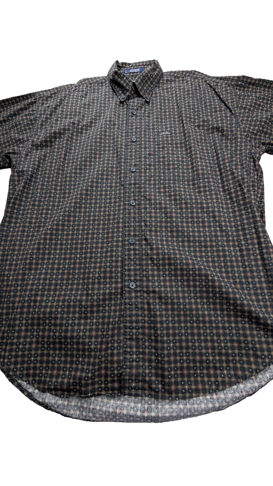 Chemise manches courtes Chaps Ralph Lauren L carreaux noir beige shirt