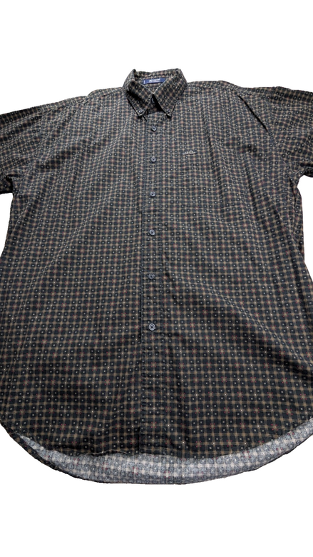 Chemise manches courtes Chaps Ralph Lauren L carreaux noir beige shirt