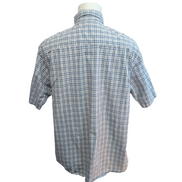 Chemise Wrangler Manche Courte Bleue et Blanche Carreaux Taille L Une Poche