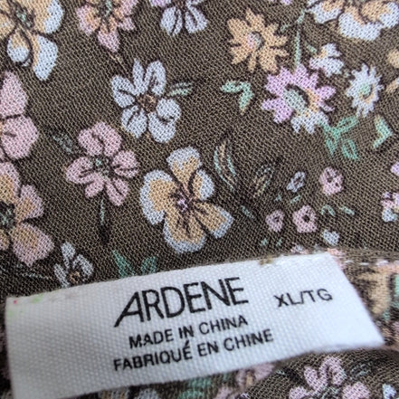 Haut Femme Ardene Taille XL Kaki Fleuri Bretelles Réglables Neuf Étiquette