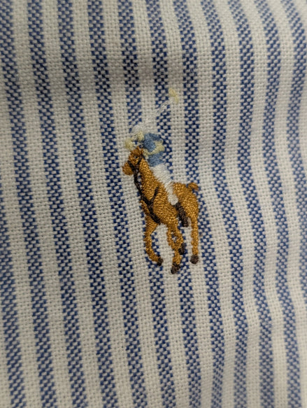 Chemise Ralph Lauren  Femme Custom Fit T. S Rayures Bleues Manches Longues