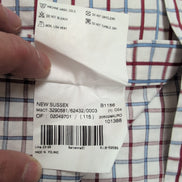 Chemise BURBERRY Taille 4 L Bleu Blanc Rouge Carreaux 100% Coton Logo Bleu