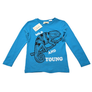 T-shirt Serbend Enfant 6-7 Ans Bleu Caméléon 100% Coton Neuf Manches longues