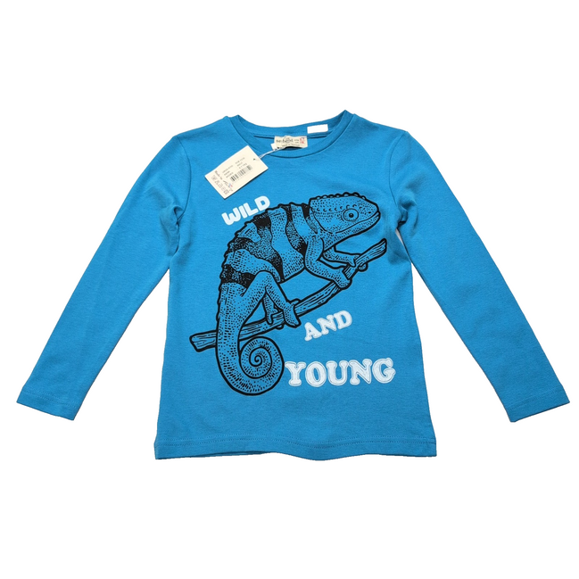 T-shirt Serbend Enfant 6-7 Ans Bleu Caméléon 100% Coton Neuf Manches longues