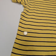 Polo manches courtes Polo Ralph Lauren M jaune rayures marine logo rouge coton