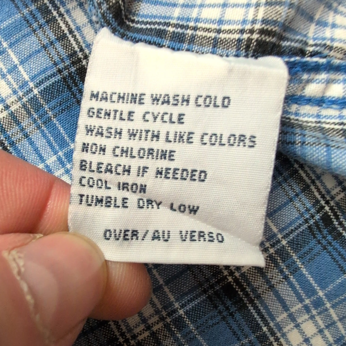 Chemise Nautica Bleu Carreaux 100% Coton Logo Métal Taille L manches courtes