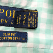 Chemise Polo Ralph Lauren Taille S Slim Fit Stretch Verte à Carreaux Coton