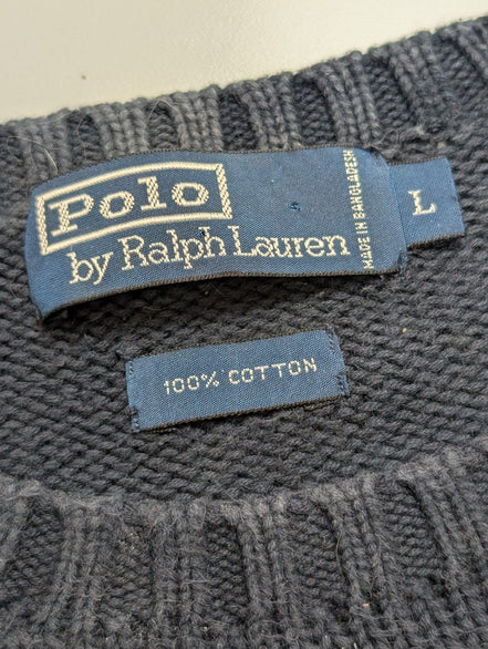 ➜ Pull POLO Ralph Lauren Maille Dense Bleu Marine Col Rond - Taille L