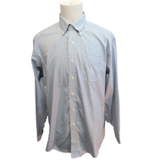 Chemise LL Bean bleu carreaux manches longues Wrinkle Resistant 1 poche L (2XL)