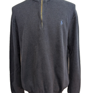 ➜ Pull POLO Ralph Lauren Col Zippé Pima Coton Bleu Marine - Taille XL