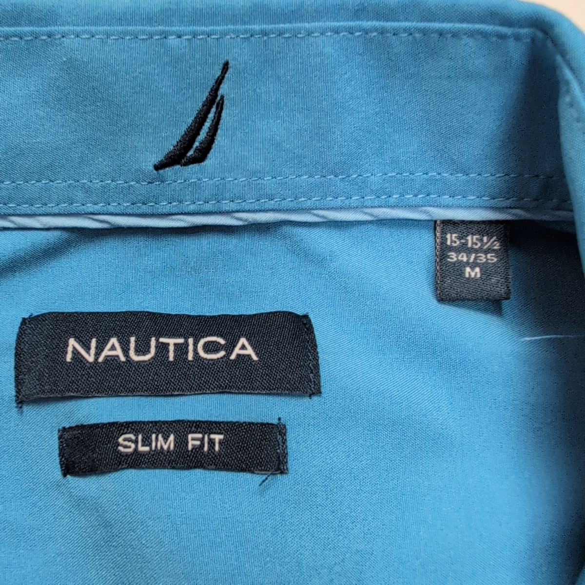 Nautica chemise fluide bleu ciel unie slim fit stretch taille M L