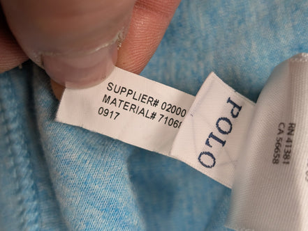 Pull Polo Ralph Lauren M turquoise coton Half Zip col zippé logo brodé