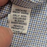 Chemise Polo Ralph Lauren Shirt S Custom Fit Micro-Carreaux Bleu Blanc Button Do