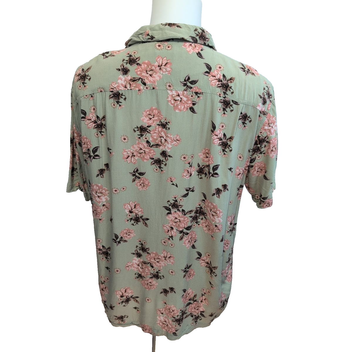 Chemise Hawaïenne Manches Courtes PacSun Rayonne Floral Kaki L