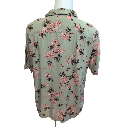 Chemise Hawaïenne Manches Courtes PacSun Rayonne Floral Kaki L