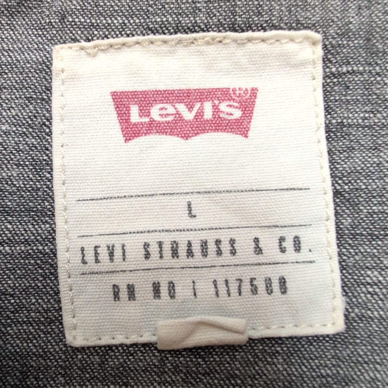 Chemise en jean Levi's noir gris foncé style western patiné Taille L