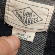 🔥 CHEMISE FLANELLE LEE VINTAGE L (G) CARREAUX NOIR GRIS DOUBLE POCHE
