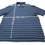 Polo manches courtes Polo Golf Ralph Lauren XL bleu rayures coton Pima