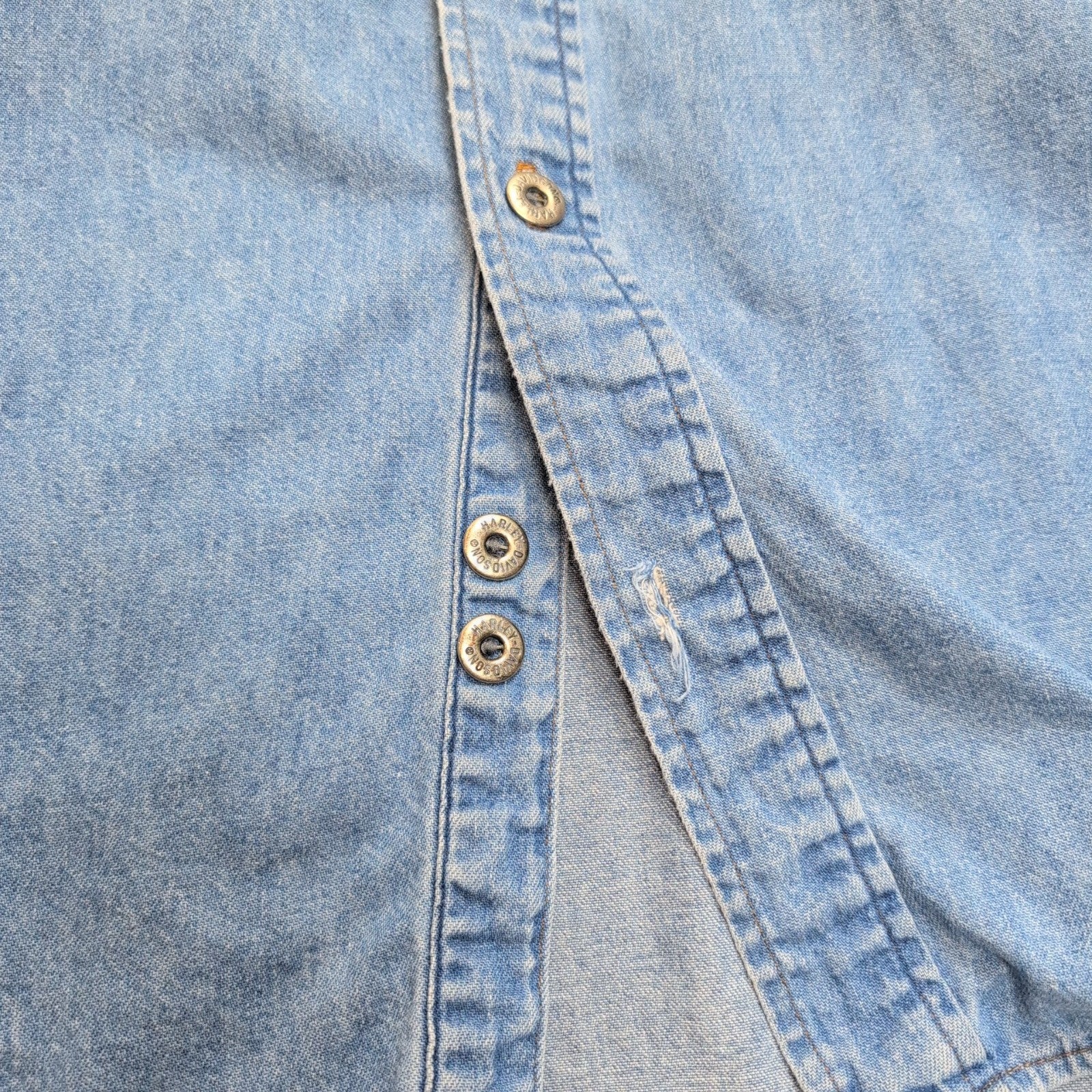 Harley Davidson chemise jean bleu biker blues made in USA XL rare