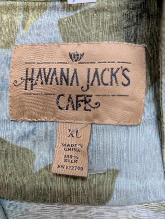 Chemise Hawaïenne Havana Jack's Café 100% Soie - Fleurs & Feuillage - XL