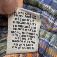 🔥 CHEMISE FLANELLE CHAPS XL (TG) CARREAUX KAKI BLEU ORANGE LOGO BRODÉ