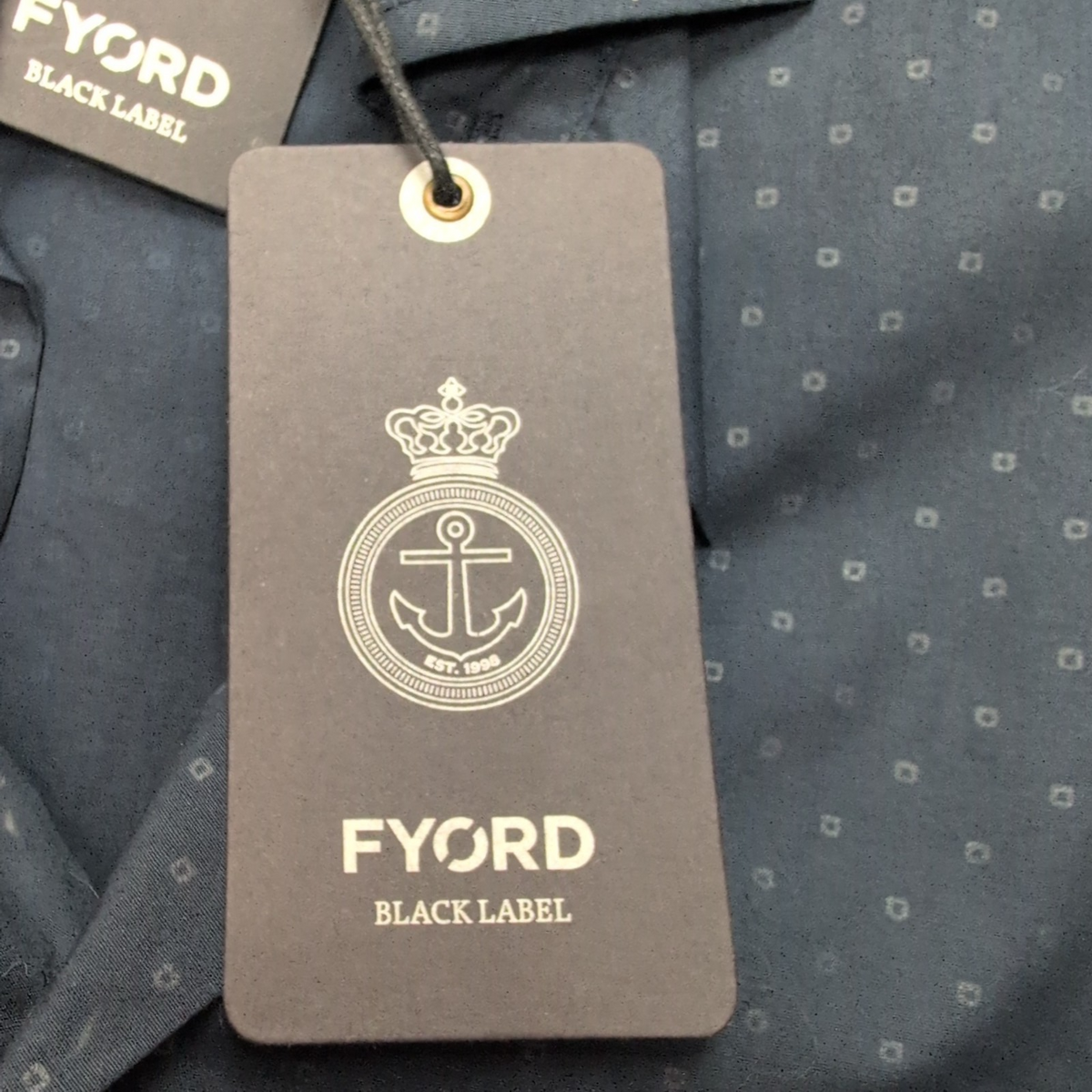 Chemise FYORD Black Label 9 S Slim Fit bleu marine motifs neuve étiquette