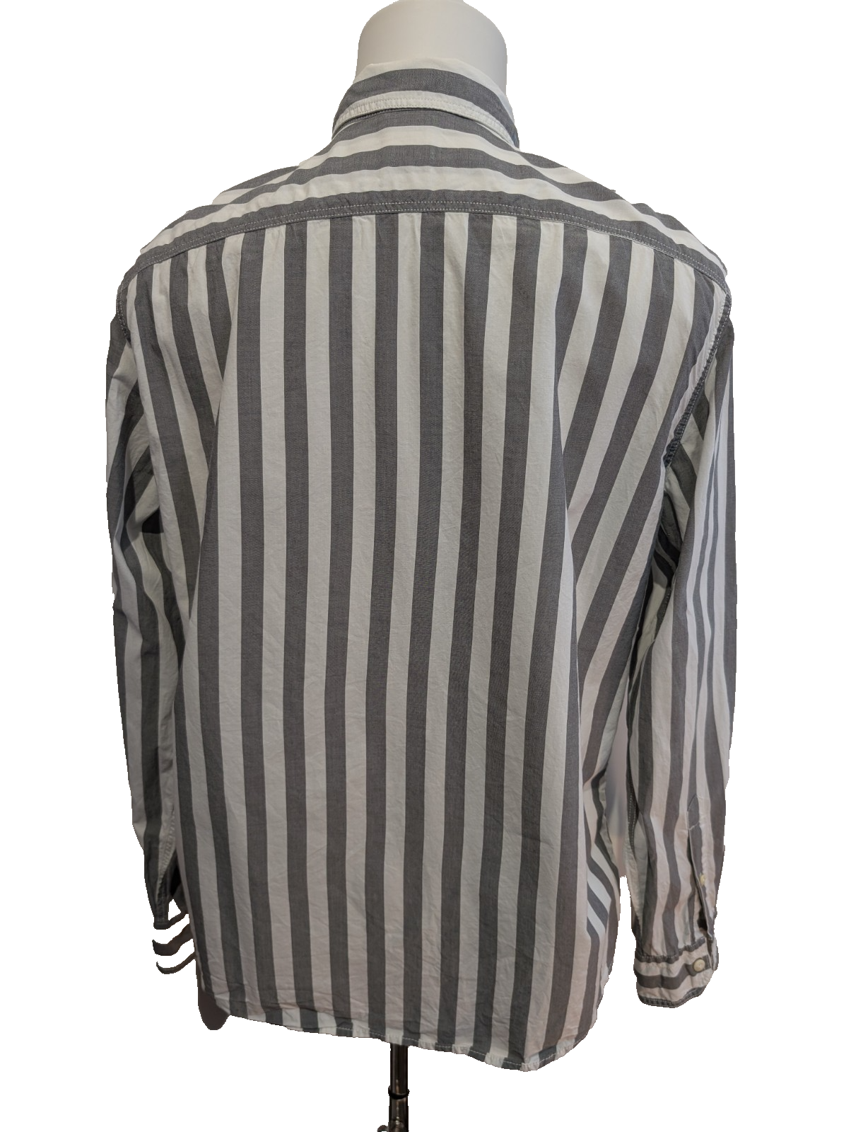 Chemise Levi's à Rayures Grises et Blanches Manches Longues Taille L