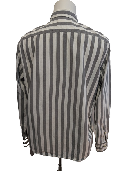 Chemise Levi's à Rayures Grises et Blanches Manches Longues Taille L