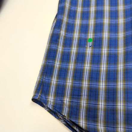 Chemise Nautica XL Bleu Carreaux Classic Fit 100% Coton Made in Mauritius