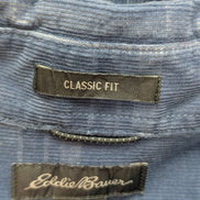 Chemise EDDIE BAUER T.TXL Velours Côtelé Carreaux Bleu Classic Fit Vtg