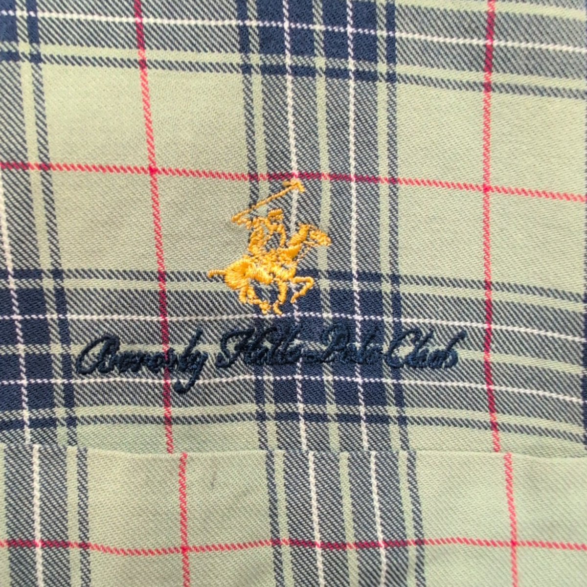 Chemise Beverly Hills Polo Club XXL Vert Pâle Carreaux Logo Brodé Poche