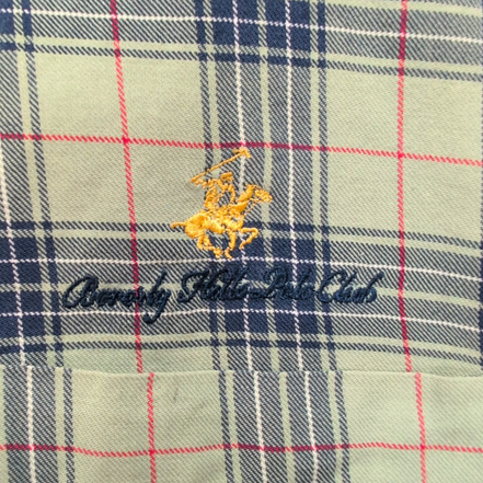 Chemise Beverly Hills Polo Club XXL Vert Pâle Carreaux Logo Brodé Poche