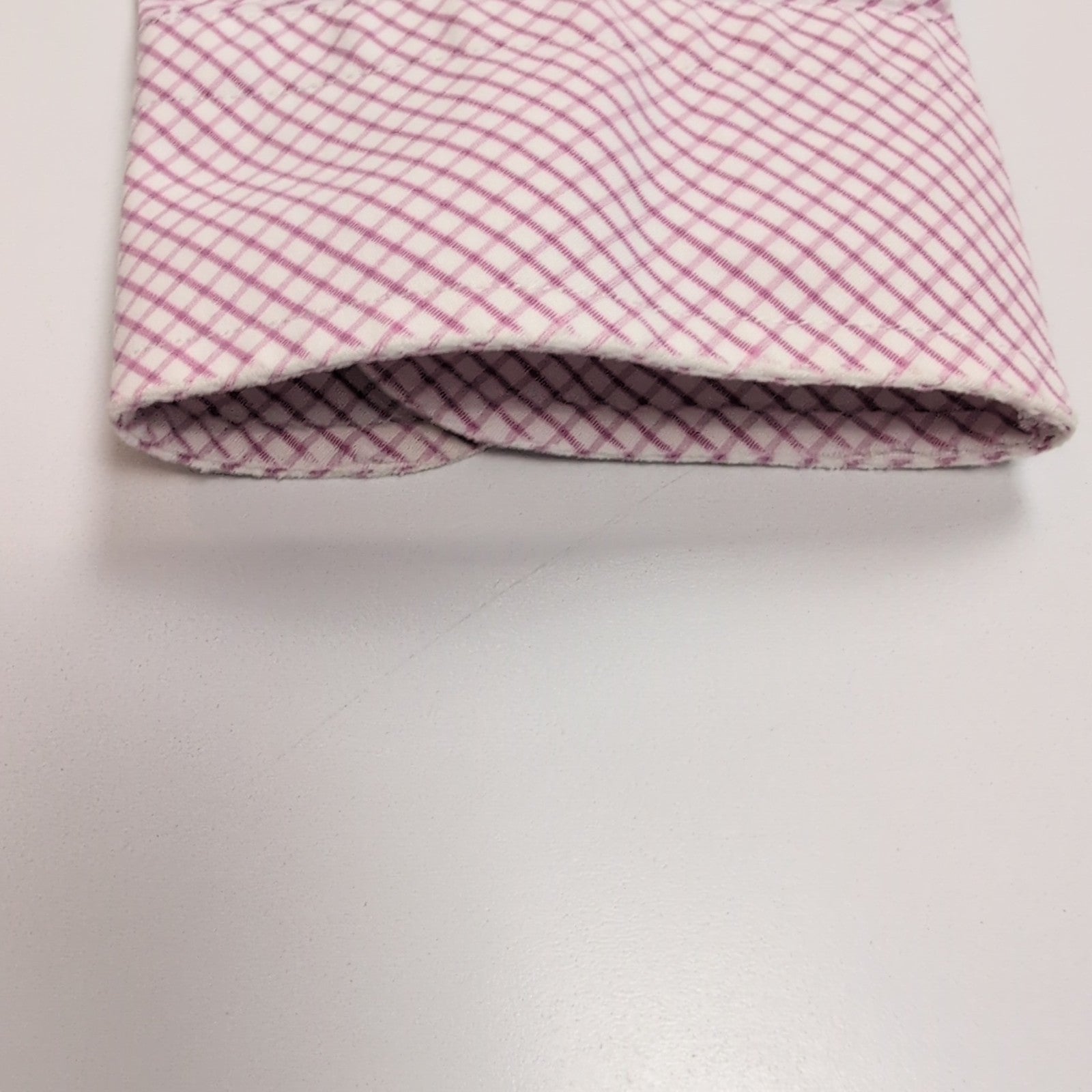 Chemise BURBERRY 100% Coton Rose Fuchsia L Logo Brodé Manches Longues
