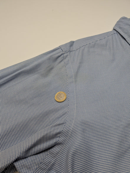 Chemise Polo Ralph Lauren Shirt L Classic Fit Pied-de-poule Bleu Button Down